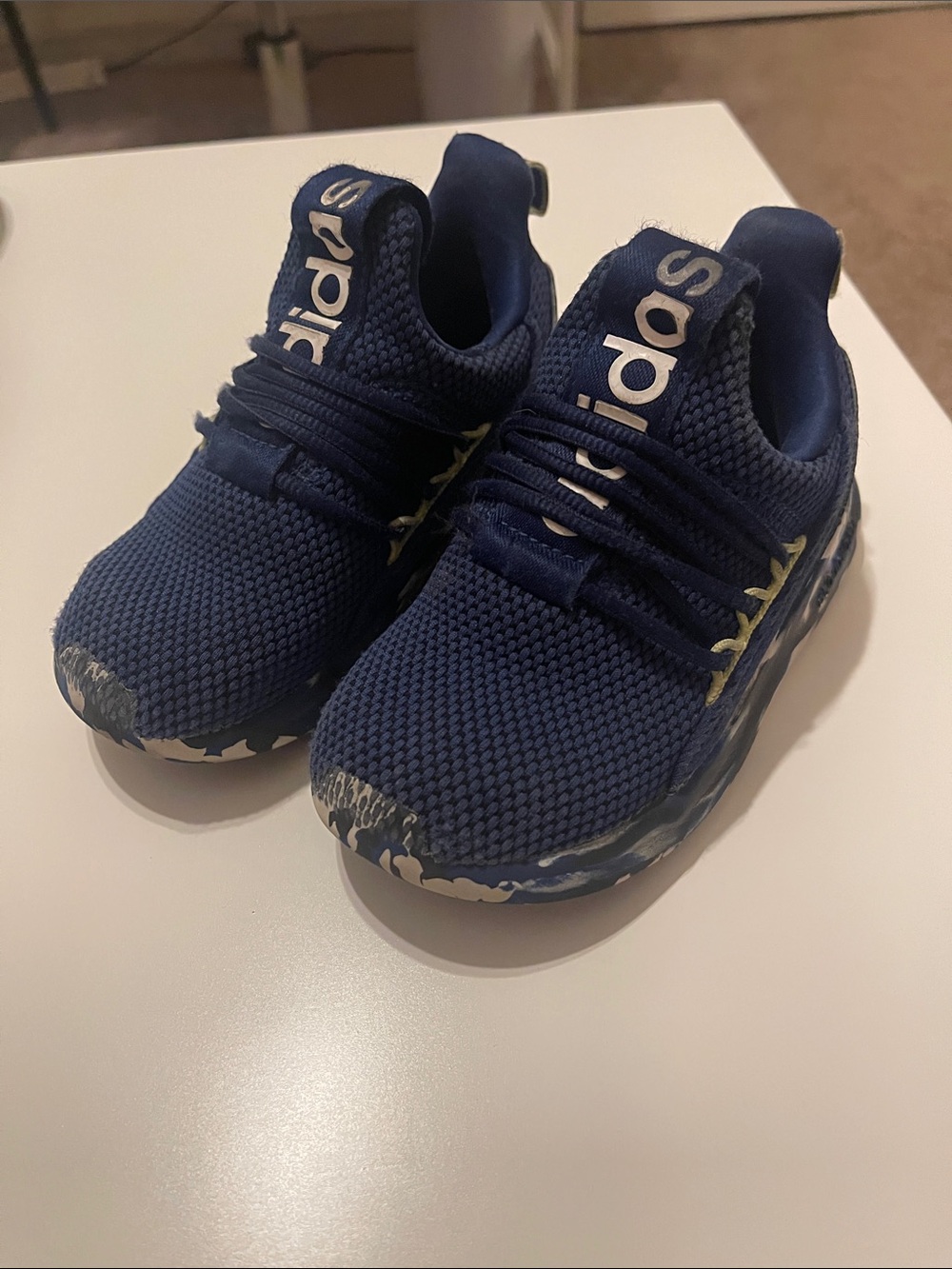 adidas Kids Navy Blue Slip-On Athletic Sneakers